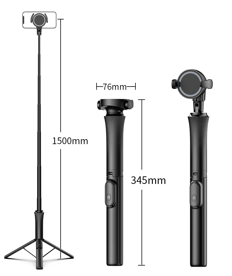 Selfie stick with strong magnetic attachment