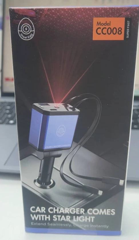 Retractable car charger (Che Niuniu, starry-sky version)