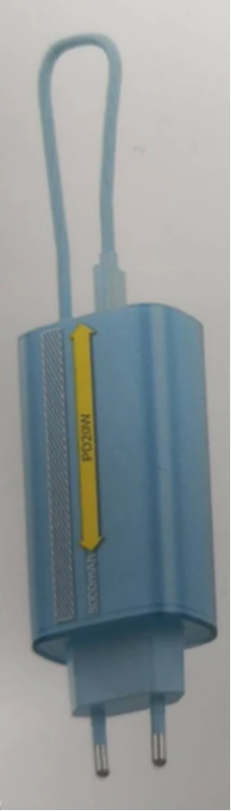 European standard dual-mode 3-in-1 power bank blue